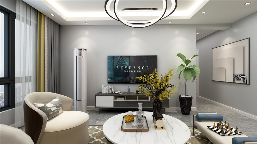 沈阳金辉优步学府-现代轻奢装修风格-98m²