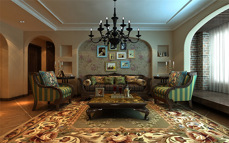 沈阳华发首府-美式古典装修风格-170m²